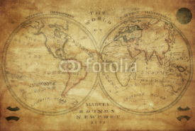 Naklejki vintage map of the world 1833..