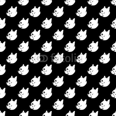 french bulldog vector seamless pattern background