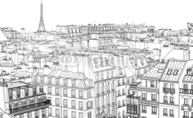 Fototapety roofs in Paris
