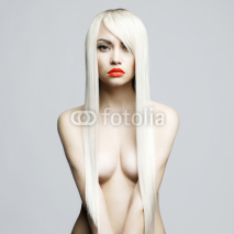 Fototapety Nude blonde with long hairs