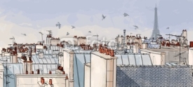 Fototapety France - Paris roofs
