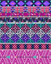 Fototapety Tribal seamless aztec pattern with birds and flowers