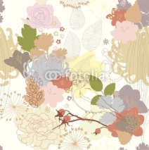 Fototapety seamless background with abstract botanical ornament