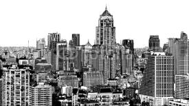 Naklejki Panoramic view of modern Bangkok near Asok