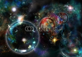 Fototapety Cosmic Nebulas and by enigmatic circles