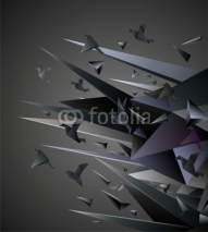 Naklejki Paper Escape, Origami abstract vector illustration.