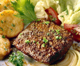 Fototapety steak hachés façon bouchère cuit