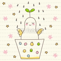 Fototapety Vector Cute Smiling Plant