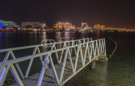 Fototapety Night view on central beach of Eilat, Israel