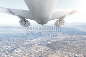Naklejki airplane and cityscape