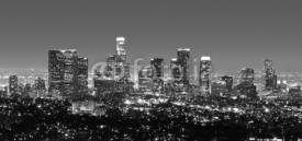 Obrazy i plakaty los angeles skyline at night in black & white