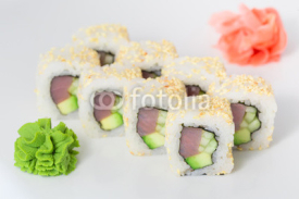 Naklejki Japanese cuisine - sushi and rolls
