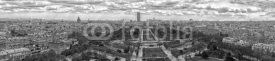 Naklejki Paris aerial view landscape panorama in b&w