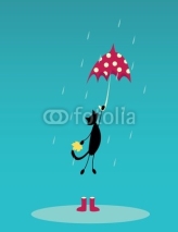 Naklejki Cat with umbrella