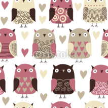 Fototapety seamless pattern with owl
