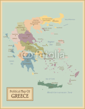 Obrazy i plakaty Greece -highly detailed map.Layers used.