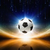 Naklejki Soccer ball, bright light