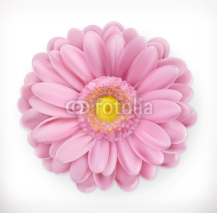 Naklejki Spring pink flower, 3d vector icon