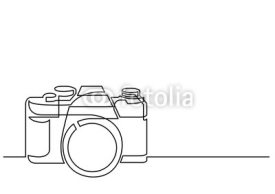 Naklejki continuous line drawing of retro photo camera