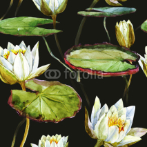 Naklejki Watercolor lotus pattern