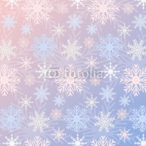 Obrazy i plakaty Snowflake seamless pattern gradient Rose Quartz and Serenity colored vintage background. Can be used for New Year and Christmas concepts. Snowfall elements, banners, greeting cards. swatches included.