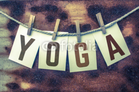 Fototapety Yoga Concept Pinned Cards and Rust