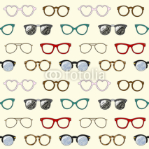 Naklejki Seamless pattern with retro glasses and frames