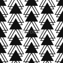 Obrazy i plakaty Simple triangle shape black and white seamless pattern. Vector geometric monochrome starlight background. Triangle pattern. Triangle monochrome classic ornament.
