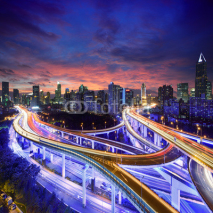 Fototapety Shanghai highway view at sunset