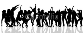 Naklejki Vector silhouette of people who dance.