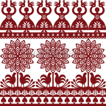 Obrazy i plakaty Seamless Polish folk art pattern Wycinanki Kurpiowskie - Kurpie Papercuts