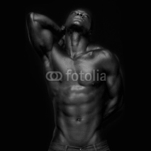 Naklejki African American with Muscles