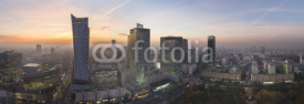 Fototapety Panorama of Warsaw city during sundown