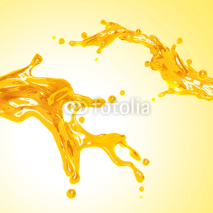 Fototapety yellow orange juice splash dynamic liquid