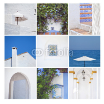Naklejki niebieski biały Hiszpania woda architektura