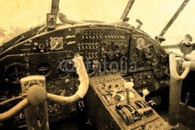 Naklejki Cockpit of an old biplane