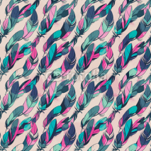 Naklejki Vector seamless pattern with feathers