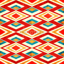 Naklejki abstract colored polygons in retro style grunge effect seamless pattern
