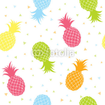 Fototapety Pineapples colorful seamless texture pattern