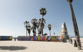 Naklejki Art walls on Venice beach, Los Angeles, California, USA