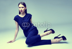 Obrazy i plakaty high fashion portrait of young elegant woman. Studio shot