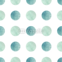 Naklejki Watercolor texture. Seamless pattern. Watercolor circles in pastel colors on white background. Pastel colors and romantic delicate design. Polka Dot Pattern. Fresh and Mint Colors.
