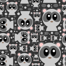 Naklejki Seamless pattern with cute baby pandas