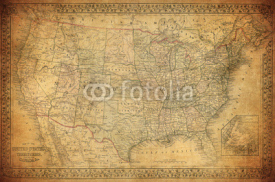 Fototapety Vintage map of United States 1867