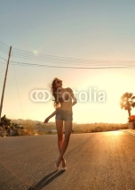 Fototapety woman in bikini on the street