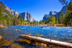 Naklejki Yosemite Merced River el Capitan and Half Dome