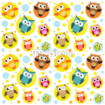 Fototapety Seamless pattern with colorful owls