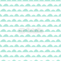 Obrazy i plakaty Scandinavian seamless mint pattern in hand drawn style. Stylized hill rows. Wave simple pattern for fabric, textile and baby linen.