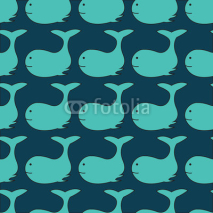 Fototapety Cute Whale vector print