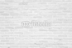 Naklejki White grunge brick wall texture background